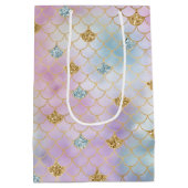 Gold Aqua Glitter Dream Paarse Blush Mermaid       Medium Cadeauzakje (Achterkant)