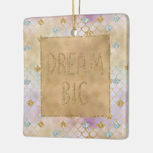 Gold Aqua Glitter Dream Paarse Mermaid Keramisch Ornament (Links)