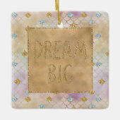Gold Aqua Glitter Dream Paarse Mermaid Keramisch Ornament (Voorkant)