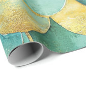 Gold Aqua Mermaid Scale Waterverf Pattern Cadeaupapier (Rol Hoek)