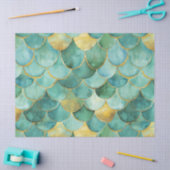 Gold Aqua Mermaid Scale Waterverf Pattern Tissuepapier (Craft)