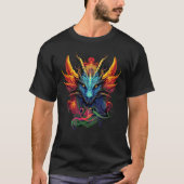 Gold Aqua Red Dragon T-shirt (Voorkant)