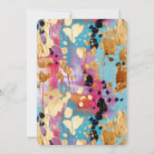 Gold Aqua Roze Abstract Luipaard Kaart (Achterkant)