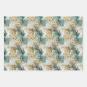 Gold Aqua White Feuilles tropicaux (Devant 3)
