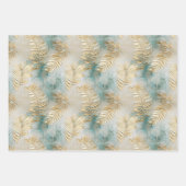 Gold Aqua White Feuilles tropicaux (Devant 2)