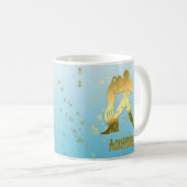 Gold Aquarius Horoscope Zodiac Astrology Sign Koffiemok (Voorkant rechts)