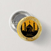 Gold Arabian Nights Party, 1-inch Button (Voorkant /achterkant)