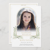 Gold Arch Foliage Funeral Order of Service Program Programma (Voorkant / Achterkant)