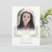 Gold Arch Foliage Funeral Order of Service Program Programma (Staand voorkant)