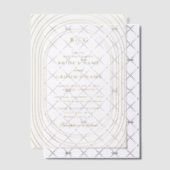 Gold Arches Monogram Trouwbedekking Vellum Uitnodigingen (Offset (Uitnodiging))