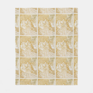 Gold Art damestrekkende apen Fleece Deken