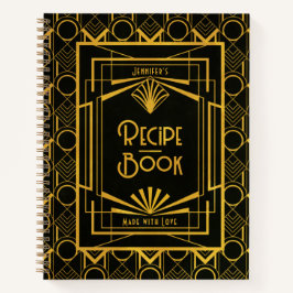 Gold Art Deco 1920s Stijlrecipe Boek