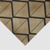 Gold Art Deco Diamonds op zwarte ontkoppeling Tissuepapier (Detail)