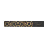 Gold Art Deco Fan Envelop Adres Wrap Label (Individueel)