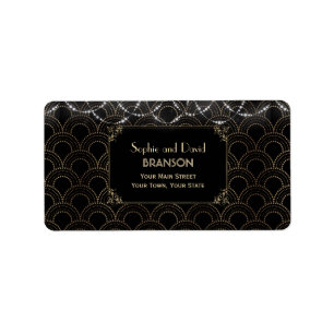  Gold Art Deco Fleur-de-lis Wedding Etiket