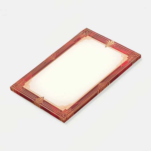 Gold Art Deco Frame on Red Post-it® Notes (Schuin)
