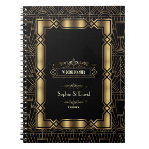 Gold Art Deco Gatsby 1920s Style Wedding Planner Notitieboek