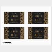 Gold Art Deco Gatsby Style Custom Wedding Sticker (Vel)