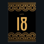 Gold Art Déco Gatsby Thématique Numéro de table<br><div class="desc">Ce numéro de table Art Déco de parties scintillant noir et faux or est le choix idéal pour une soirée,  mariage à thème Great Gatsby et réception.</div>