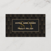 Gold Art Deco Monogram Makeup Artiest Visitekaartje (Voorkant)