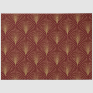 Gold Art-Deco Pattern boven Bourgogne Achtergrond Tissuepapier