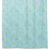 Gold Art Deco Pattern op Light Blue Douchegordijn (Voorkant)