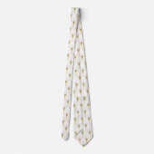 Gold Art Deco Pattern & White Background Stropdas (Achterkant)