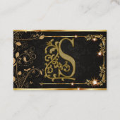 Gold Art Deco Professional Monogram Visitekaartje (Voorkant)