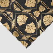 Gold Art Deco Shells op Black Decoupage Tissuepapier (Detail)