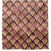 Gold Art Deco sur rideau de douche bordeaux (Devant)