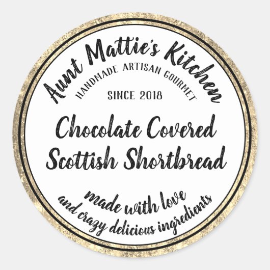 Gold Artisan Handmade Gourmet Food Label (Voorkant)