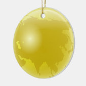 Gold Asia Wereldbol Keramisch Ornament (Links)