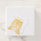 Gold Asian Striped Tiger Fierce Face Bedankjes Labels (Met doos)