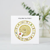 GOLD ASTRAL LABYRINTH Zodiac Signs Chart White Kaart (Staand voorkant)