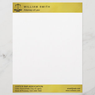 Gold Attorney for Law Metal Legal Scale Lawyer Briefhoofd