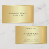Gold Attorney Lawyer Sjabloon Law Kantoor Modern Visitekaartje (Voorkant / Achterkant)