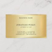Gold Attorney Lawyer Sjabloon Law Kantoor Modern Visitekaartje (Achterkant)