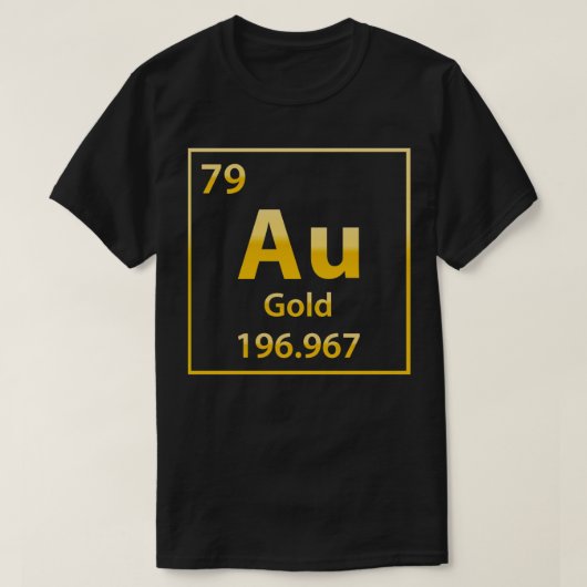 Gold Au chemisch element T-shirt (Design voorkant)