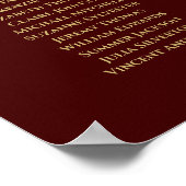 Gold & Auburn Brown 12 Table Mariage Tableau de si (Coin)