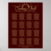 Gold & Auburn Brown 16 Tableau Mariage Siège (Devant)