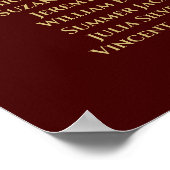 Gold & Auburn Brown 4 Table Mariage Tableau de siè (Coin)