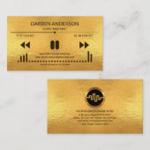 Gold Audio Display Panel Sound Engineer DJ Visitekaartje (Voorkant / Achterkant)