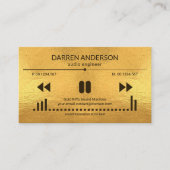 Gold Audio Display Panel Sound Engineer DJ Visitekaartje (Voorkant)