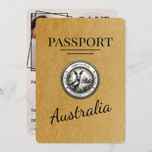 Gold Australia Passport Bewaar de datum Save The Date