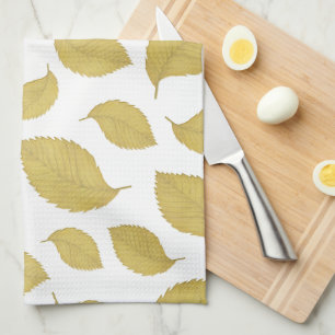 GOLD AUTUMN LEAVES - Keukenhanddoek