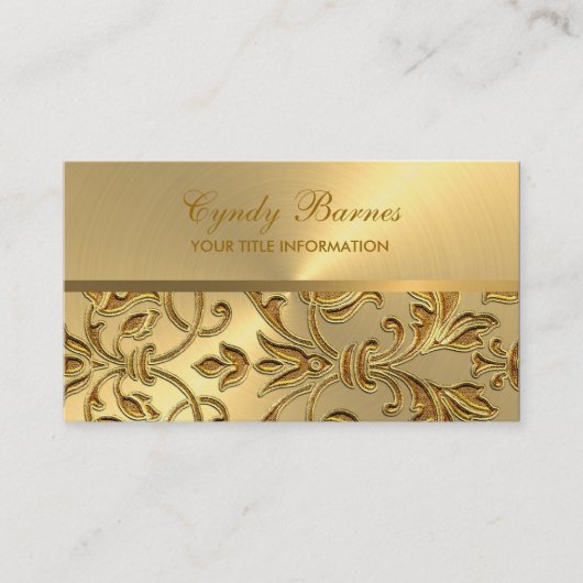 Gold avec Carte de visite Gold Damask (Devant)