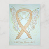 Gold Awareness Ribbon Angel - Aangepast Briefkaart (Voorkant)