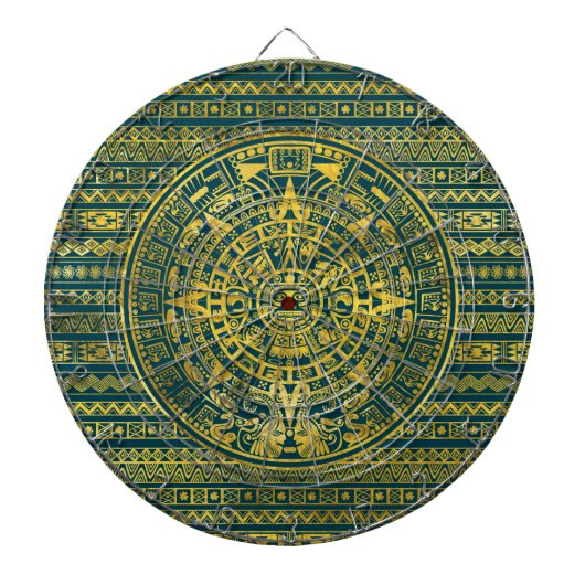 Gold Aztec Inca Mayan Calendar Dartbord (Voorkant)