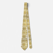 Gold Aztec Peruvian Tribal Pattern Stropdas (Voorkant)
