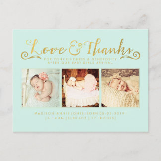 Gold Baby Faire-part de naissance Sip & Voir carte